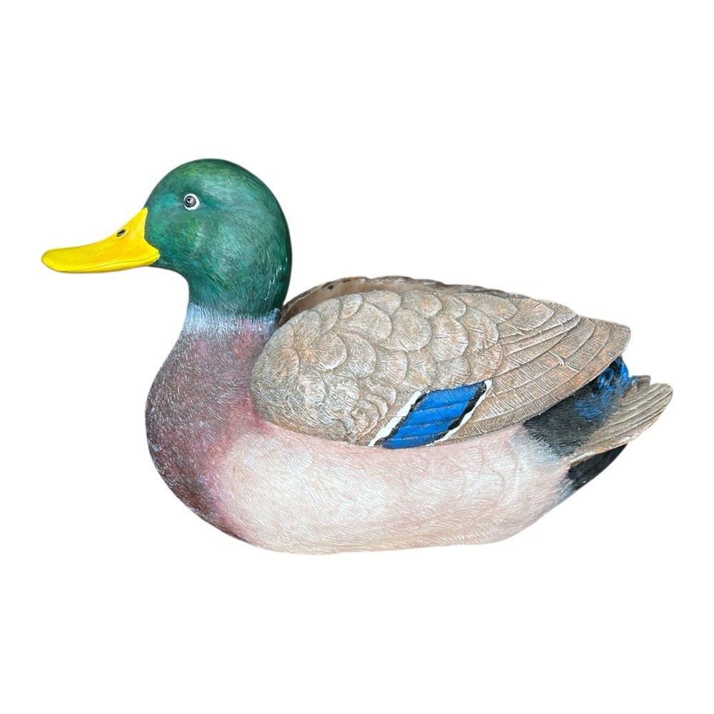 VTG BURTON & BOGART Hand Crafted  Decorative Decoy Mallard Duck Planter